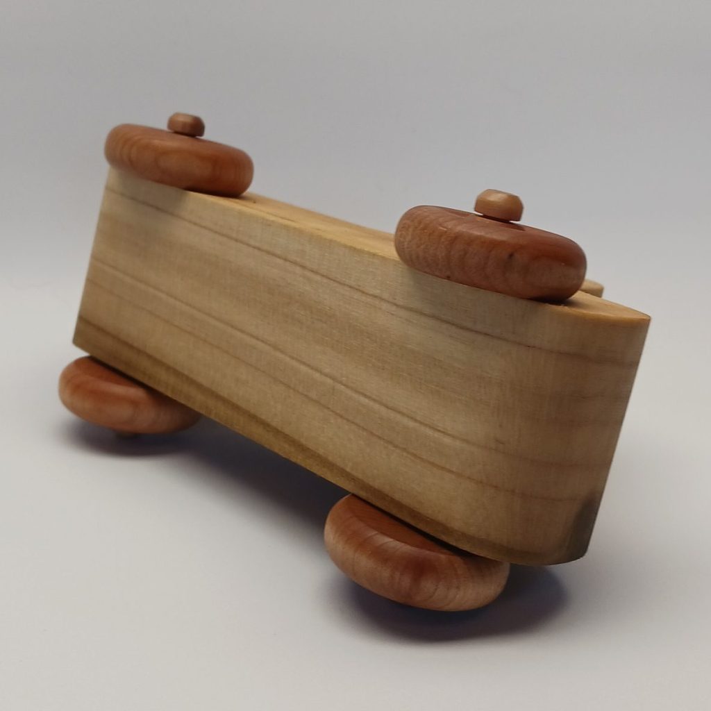 toy truck wooden bottom view